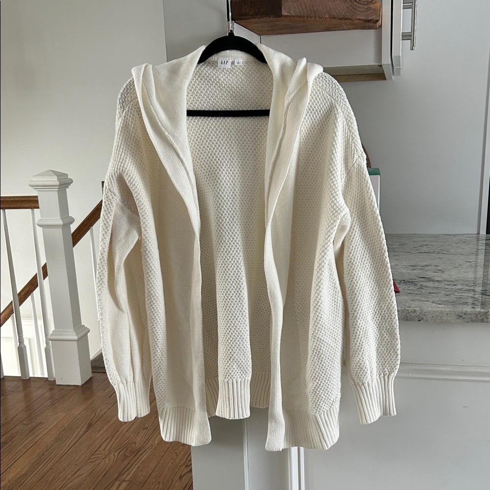 GAP Women's Cream Textured Cardigan